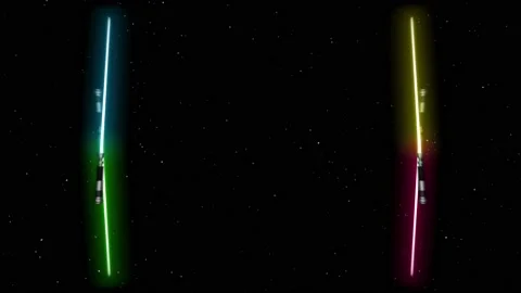 Abstract lightsaber loop. 3d animation Stock Footage