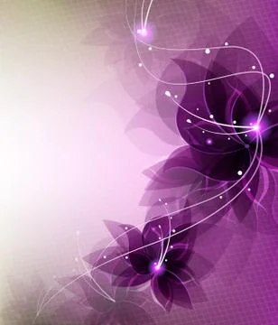Abstract lilac flowers Stock Illustration