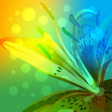 Abstract lily background Stock Illustration