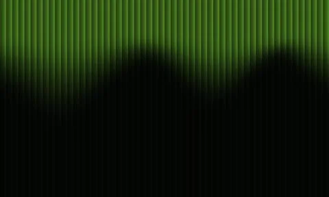 Abstract lime green background with 3D fluted vertical texture and wavy sha.. Illustrazione stock