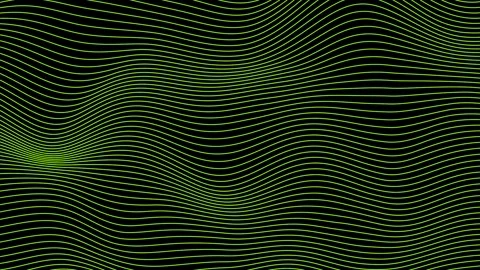 Abstract Lime green color horizontal wavy lines moving on black background Stock Footage 276409402