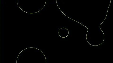 Abstract lime green flowing lines and circles moving on black Stock Footage 327470459