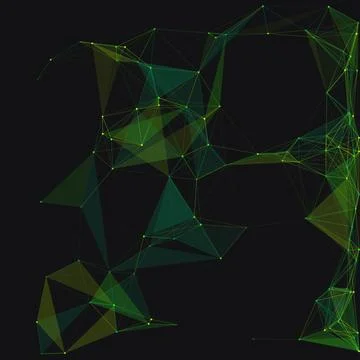 Abstract Lime Green Geometric Plexus Network Background Stock Illustration