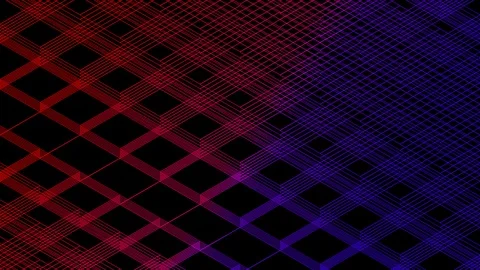 Abstract line 3D virtual isometric square lighting moving, Blockchain Video stock 107757932