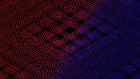 Abstract line 3D virtual isometric square lighting moving, Blockchain Video stock 107769985