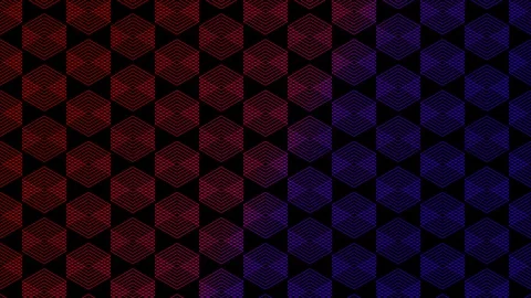 Abstract line 3D virtual isometric square lighting moving, Blockchain Video stock 107851885