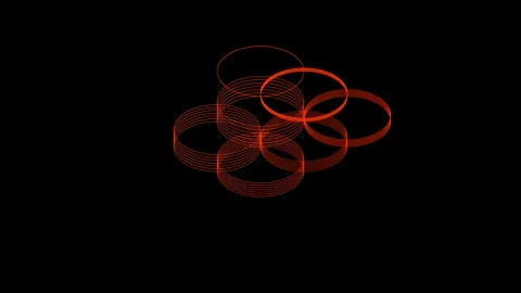 Abstract line 3D virtual isometric circle lighting moving, Technology network Video stock 107969038