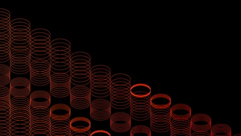 Abstract line 3D virtual isometric circle lighting moving, Technology network Stock Footage 107977763