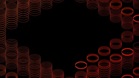 Abstract line 3D virtual isometric circle lighting moving, Technology network Stock Footage 108015975