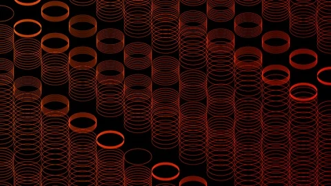 Abstract line 3D virtual isometric circle lighting moving, Technology network Stock Footage 108079325