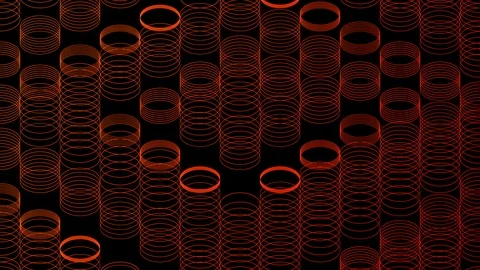 Abstract line 3D virtual isometric circle lighting moving, Technology network Stock Footage 108098331