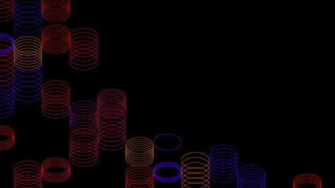 Abstract line 3D virtual isometric circle lighting moving, Technology network Stock Footage 108130446