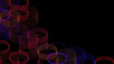 Abstract line 3D virtual isometric circle lighting moving, Technology network Stock Footage 108130542