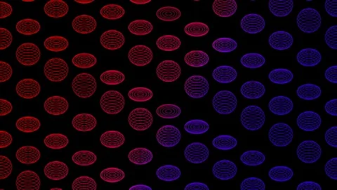 Abstract line 3D virtual isometric sphere lighting moving, Technology network Stock Footage 108417554