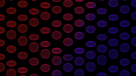 Abstract line 3D virtual isometric sphere lighting moving, Technology network Stock Footage 108489429