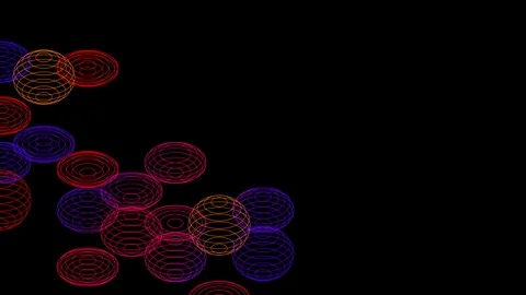 Abstract line 3D virtual isometric sphere lighting moving, Technology network Stock Footage 108505519