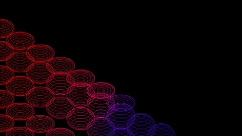 Abstract line 3D virtual isometric sphere lighting moving, Technology network Stock Footage 108520803