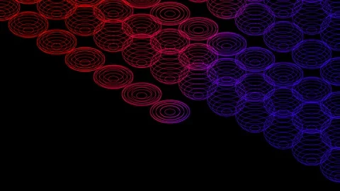 Abstract line 3D virtual isometric sphere lighting moving, Technology network Stock Footage 108521746