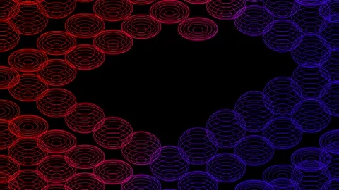 Abstract line 3D virtual isometric sphere lighting moving, Technology network Stock Footage 108523218