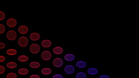 Abstract line 3D virtual isometric sphere lighting moving, Technology network Stock Footage 108525736