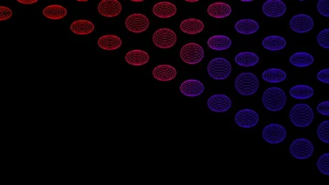 Abstract line 3D virtual isometric sphere lighting moving, Technology network Stock Footage 108527068