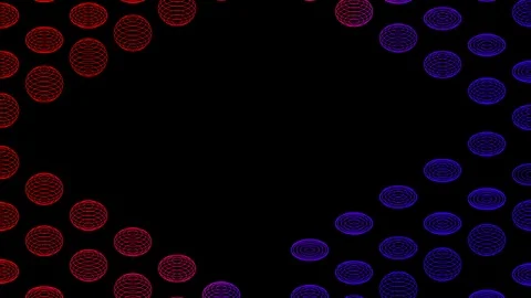 Abstract line 3D virtual isometric sphere lighting moving, Technology network Stock Footage 108529921