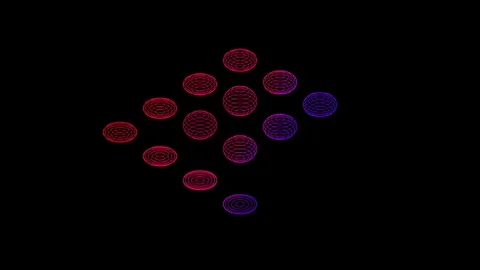 Abstract line 3D virtual isometric sphere lighting moving, Technology network Stock Footage 108529989