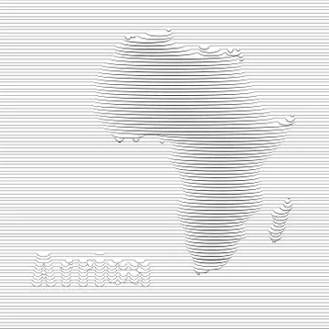 Abstract line of Africa map on vector graphic art. Stock Illustration