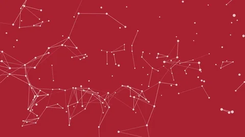 Abstract line and dot technological technical background  loop red Video stock 74816468