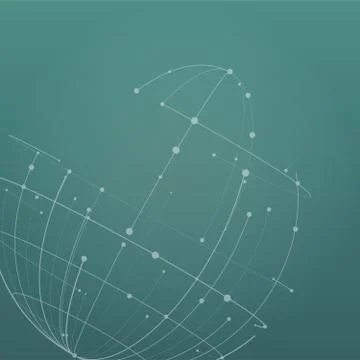 Abstract Line and dots Globe Design, Vector illustration isolated on modern b Stockillustratie