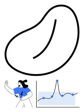 Abstract Line and Figure with Graphical Elements in Minimalist Design Stock Illustration