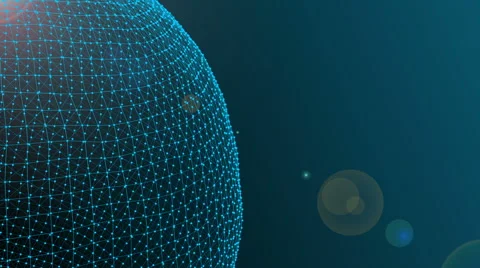 Abstract line and polygonal sphere background Stock Footage 64473339