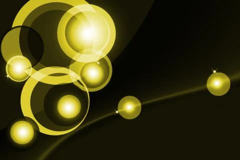 Abstract line and round yellow on dark background Stock-Illustration