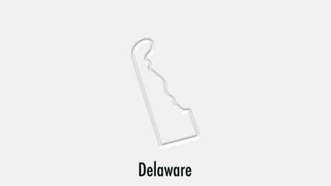 Abstract line animation Delaware State of USA on hexagon style. Delaware state Stock Footage 161206662