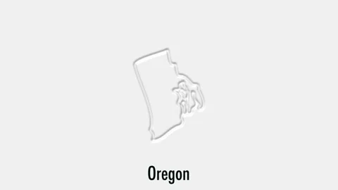 Abstract line animation Oregon State of USA on hexagon style. Oregon state Video stock 161207278