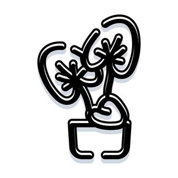 Abstract line art bonsai tree design concept Stock Illustration