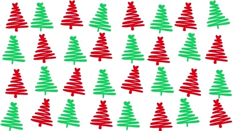 Abstract line art christmas tree, motion Stock Footage 274703500