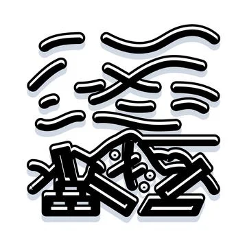 Abstract line art composition with flowing shapes movement Stock Illustration
