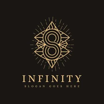 Abstract line art creative Infinity eye logo, mystical eyes logo icon vector Stock Illustration