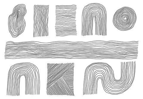 Abstract line art elements. Simple minimalist trendy shapes. Vector creative 스톡 일러스트