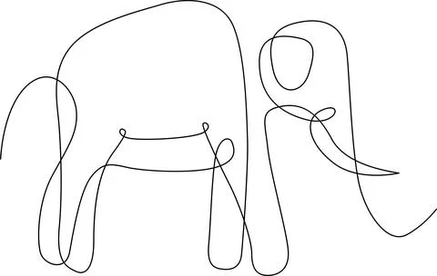 Abstract line art elephant Vector Stock Illustration