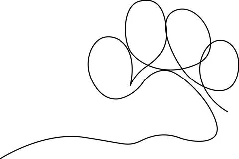 Abstract line art featuring a paw print with flowing lines and curves Vector Stock Illustration