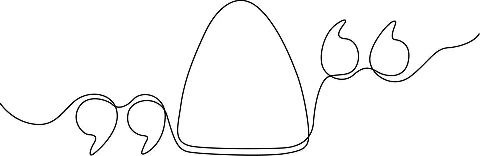 Abstract line art featuring a triangular shape with quotation marks and swi.. イラスト素材