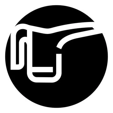 Abstract line art forming letter u and number 2 Stock Illustration