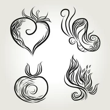 Abstract Line art object Stock Illustration