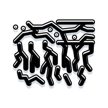 Abstract line art pattern forming network connection Stock Illustration