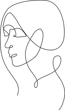 Abstract line art portrait Vector 스톡 일러스트