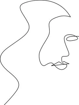 Abstract line art portrait Vector Illustrazione stock