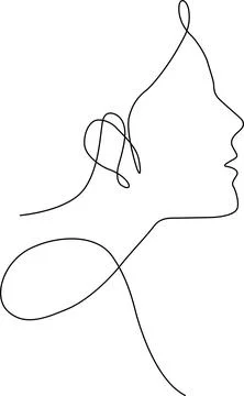 Abstract line art portrait Vector 스톡 일러스트