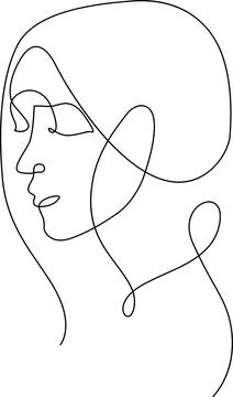 Abstract line art portrait Vector Illustrazione stock
